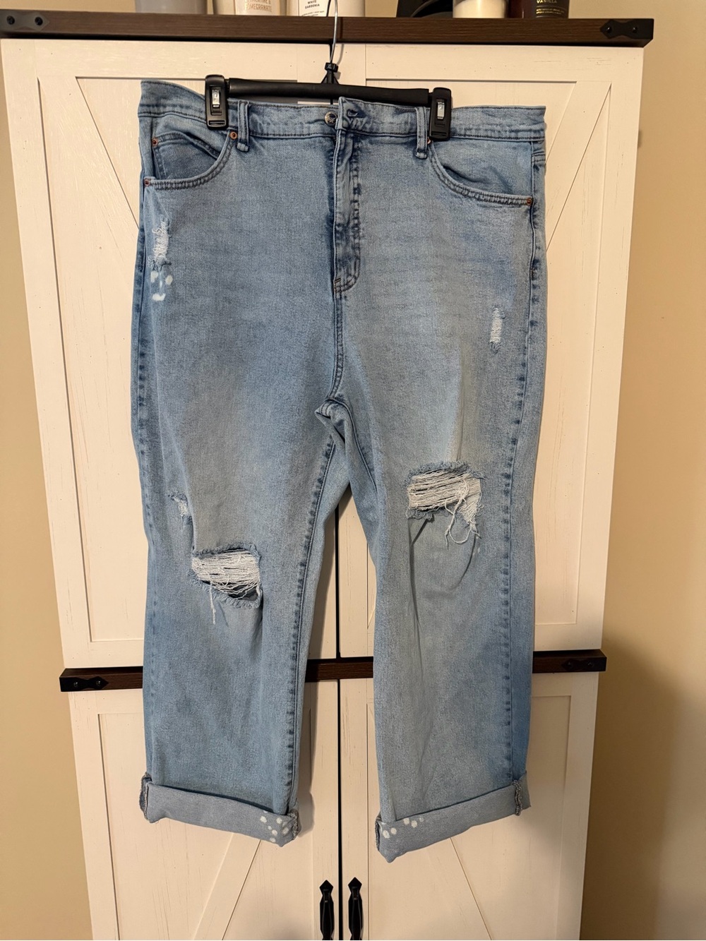 Jessica Simpson Light Blue Distressed Boyfriend Jeans